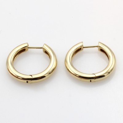 Image Paar Creolen, GG 585/000, Br. ca. 3.5 mm, D. ca. 19.7 mm