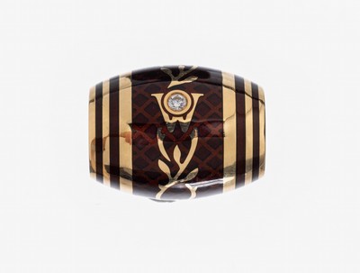 27043454a - 18 kt Gold WELLENDORFF Brillant-Email-Ronde, GG 750/000, Modell Trüffel, Sonderfarbe ...