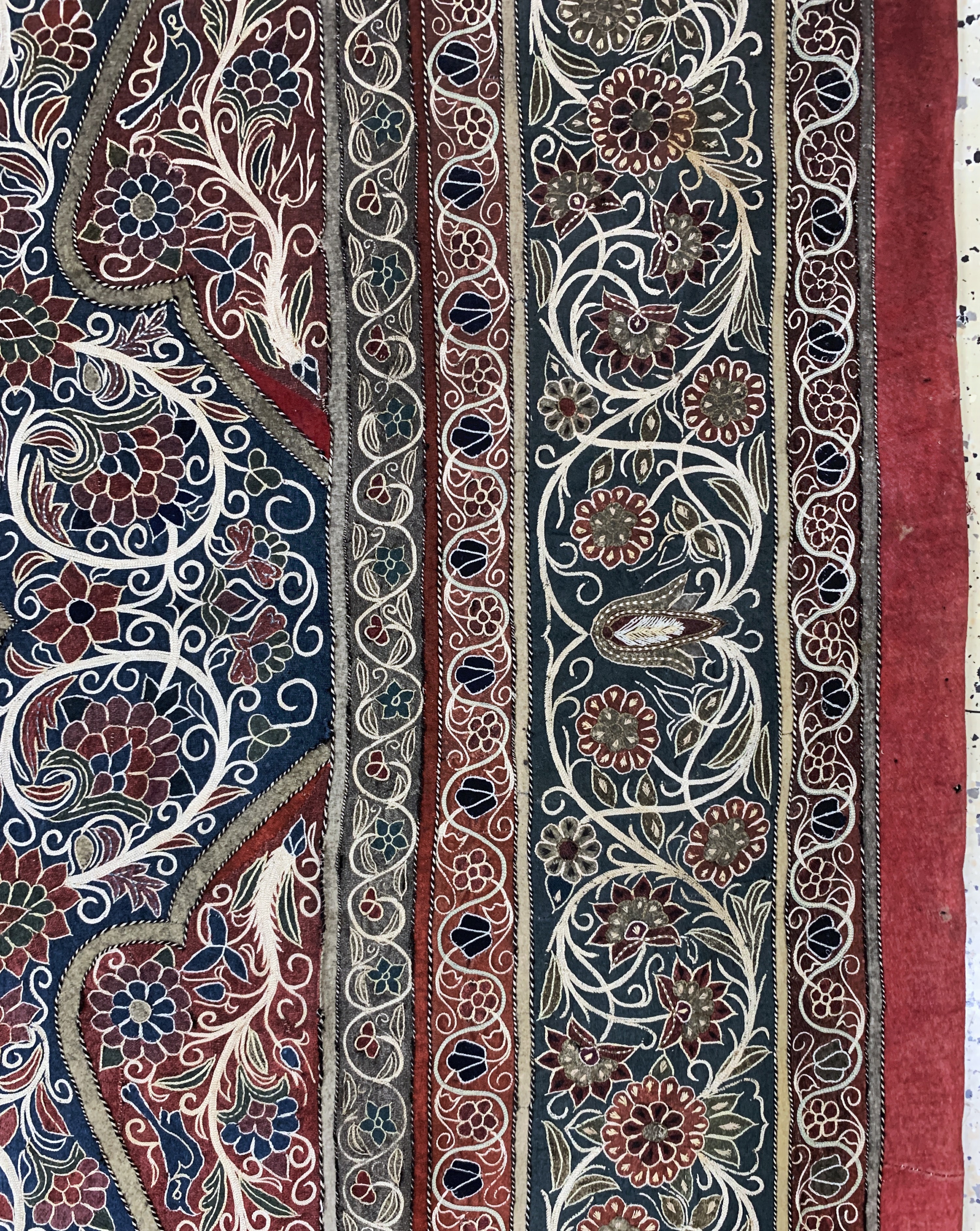 Detail f: "Rascht"Susani"antik, Persien, 19.Jhd, Baumwoll-Stickerei, ca. 217 x 160 cm, EHZ: 3