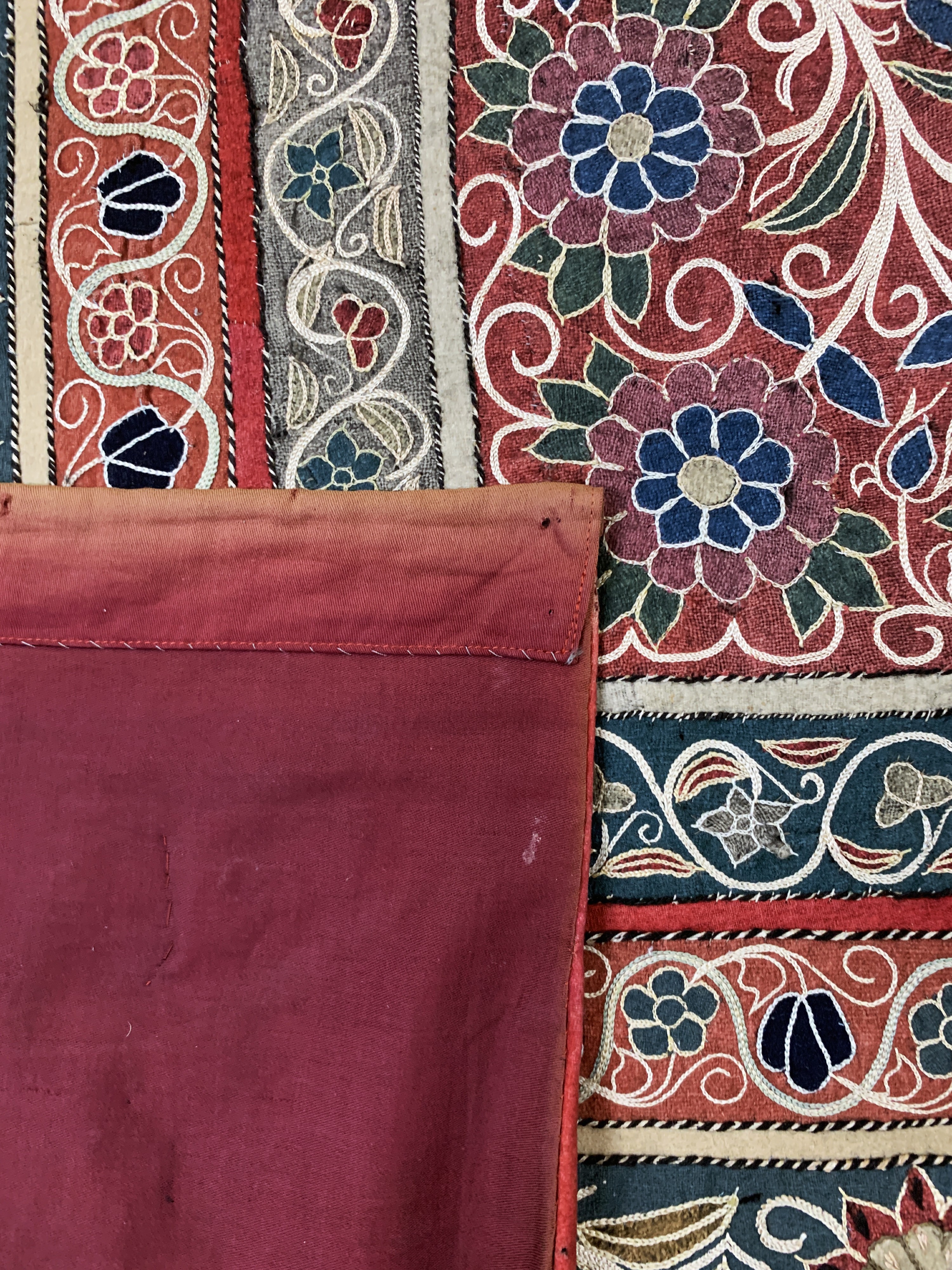 Detail l: "Rascht"Susani"antik, Persien, 19.Jhd, Baumwoll-Stickerei, ca. 217 x 160 cm, EHZ: 3