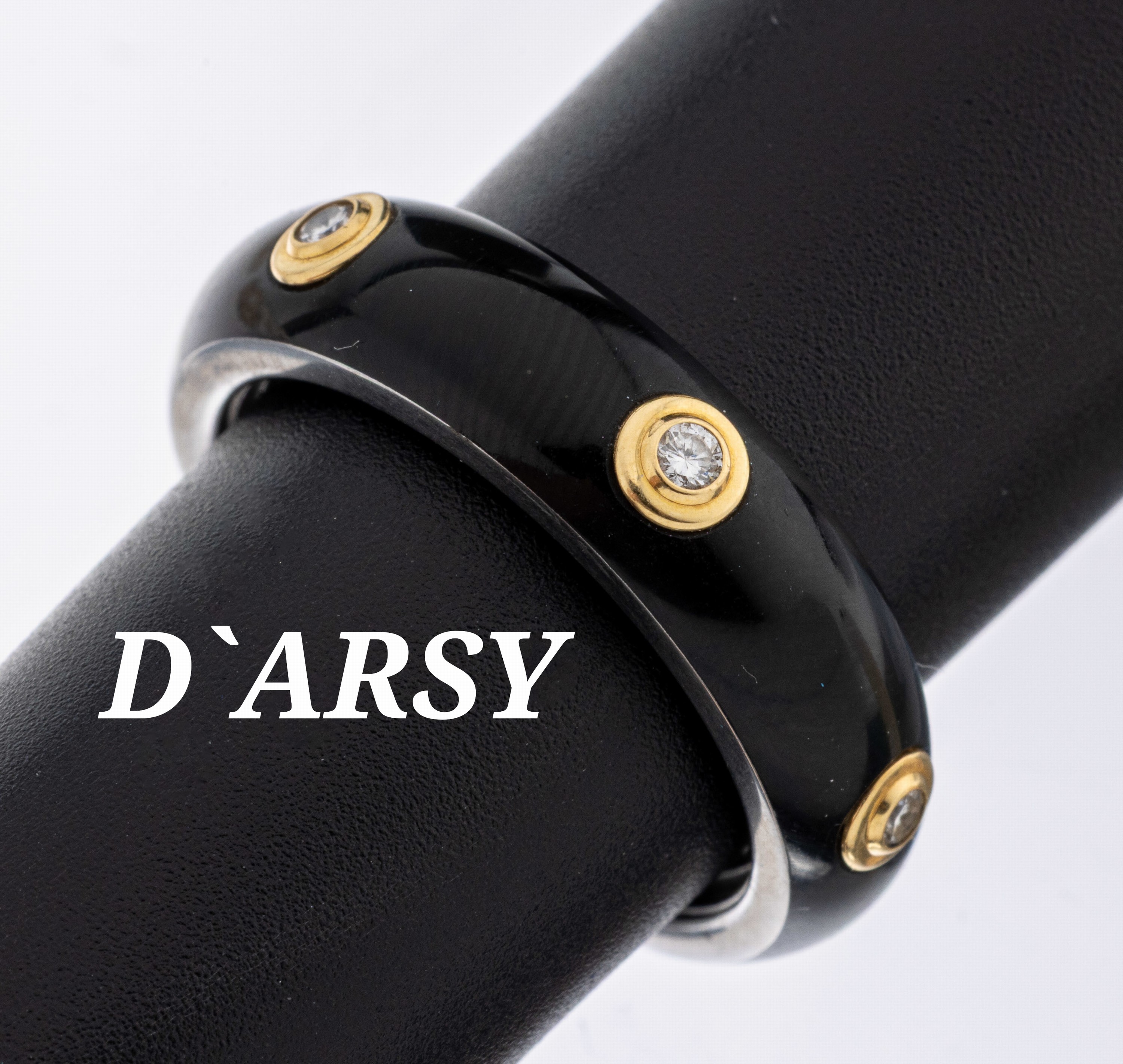 Image 27043550 - D´ARSY Brillant-Email-Ring, Edelstahl und GG 585/000 gepr., 6 Brillanten zus. ca. 0.12 ...