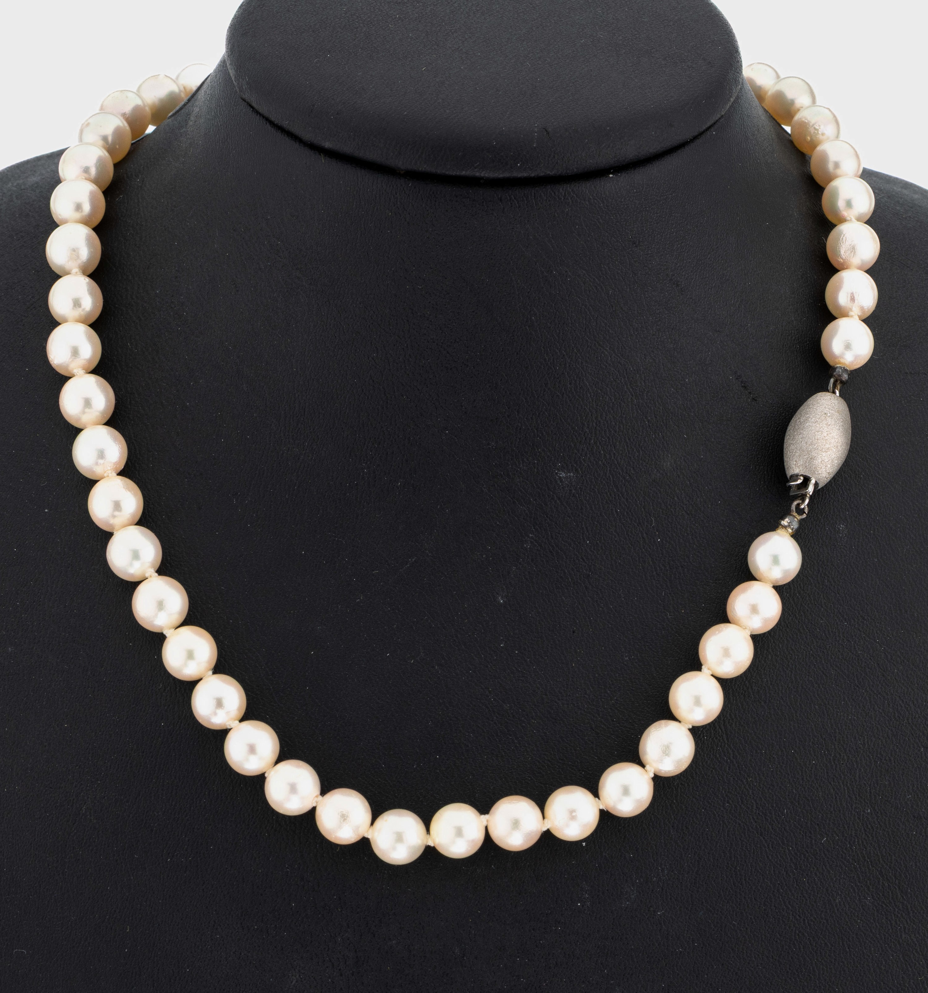 Image 27043566 - Perl-Collier mit 14 kt Gold Schließe, WG 585/000, Akoyazuchtperlen, D. ca. 7.5-7.9 mm, ...