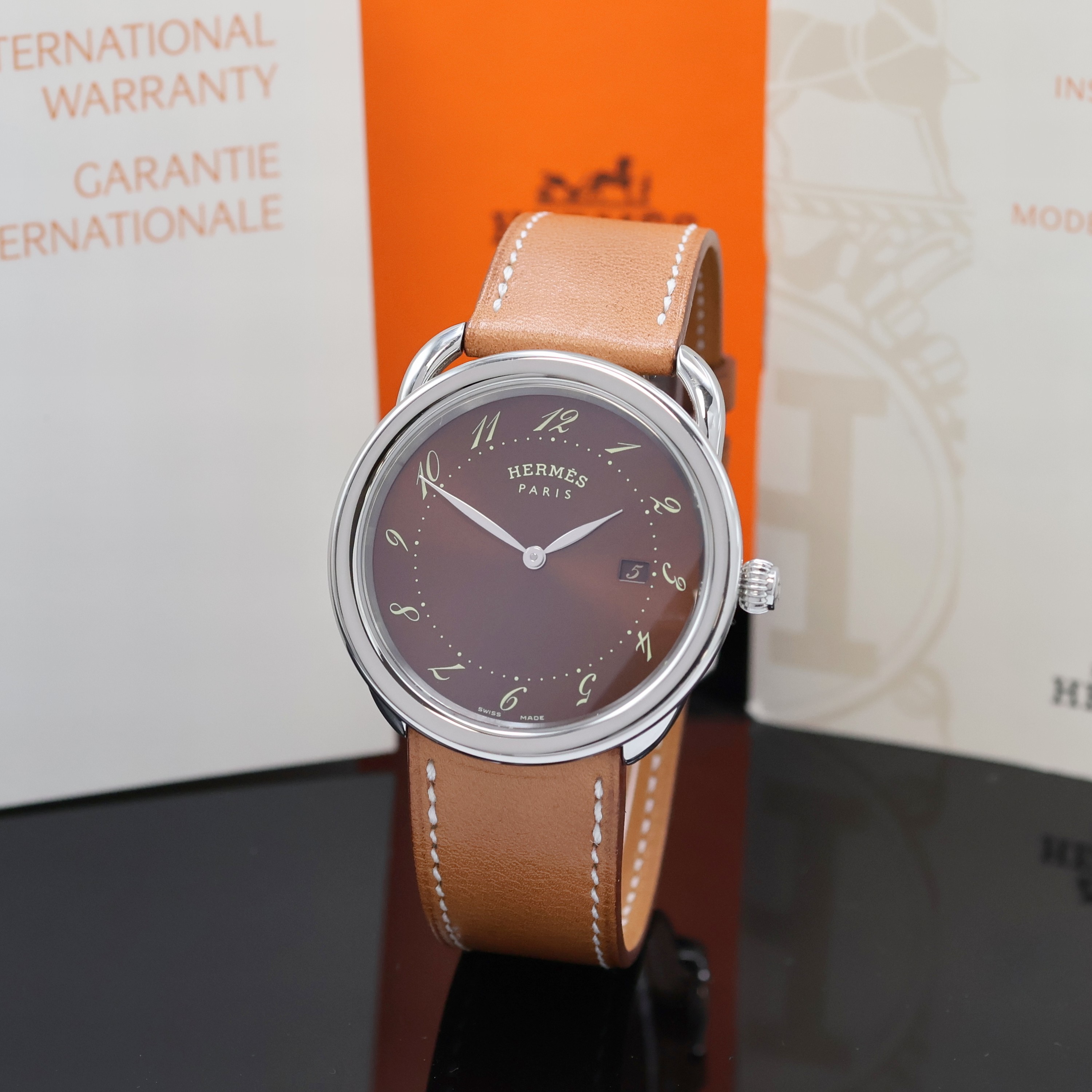 Image 27043597 - HERMES Armbanduhr Serie Arceau Referenz AR5.710a, quarz, Edelstahlgeh. inkl. orig. ...