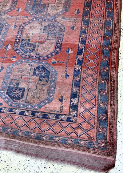 27043527g - Ersari alt, Afghanistan, Anfang 20.Jhd, Wolle auf Wolle, ca. 475 x 345 cm, EHZ: 3 ...