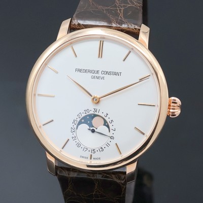 27043552a - FREDERIQUE CONSTANT vergoldete Herrenarmbanduhr mit Mondphase Referenz FC- 705X4S4/5/6, ...