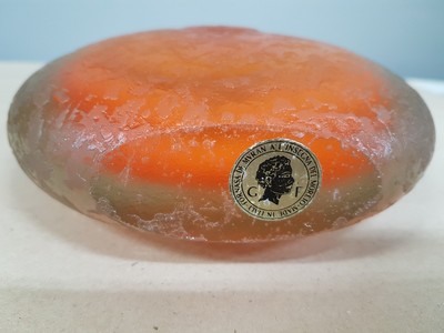 27043553f - Small Sommerso vase, Murano, Italy, 1950s, colorless glass, orange interior overlay, ...