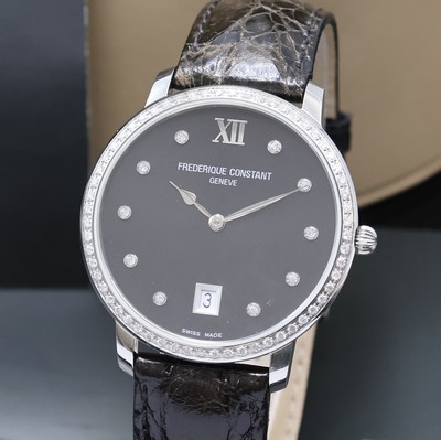 27043556a - FREDERIQUE CONSTANT Slimline diamantbesetzte Armbanduhr Referenz FC-220/245X4S32, quarz, ...