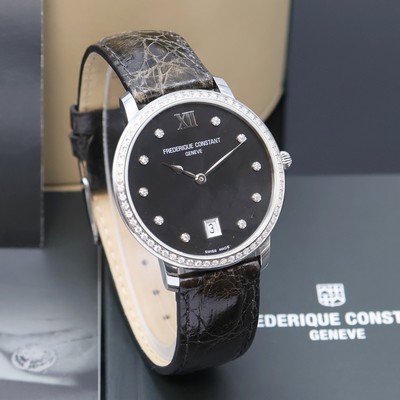 27043556b - FREDERIQUE CONSTANT Slimline diamantbesetzte Armbanduhr Referenz FC-220/245X4S32, quarz, ...