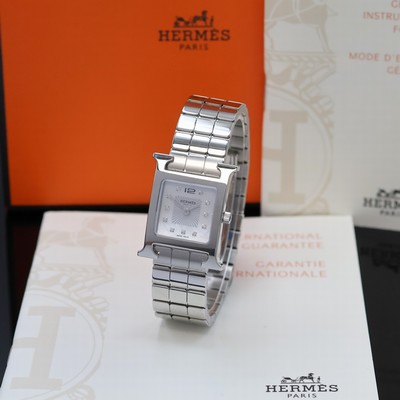 Image HERMES Heure H Damenarmbanduhr in Stahl Referenz HH1.210, quarz, orig. Stahlband m. ...