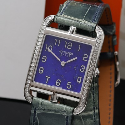 27043573a - HERMES Cape Cod diamantbesetzte Armbanduhr in Stahl Referenz CC3.730, quarz, orig. ...