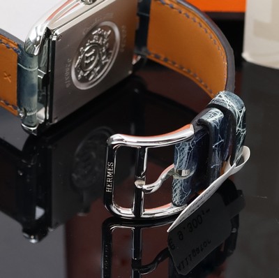 27043573b - HERMES Cape Cod diamantbesetzte Armbanduhr in Stahl Referenz CC3.730, quarz, orig. ...