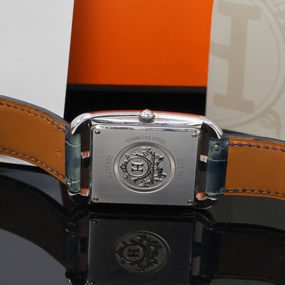 27043573d - HERMES Cape Cod diamantbesetzte Armbanduhr in Stahl Referenz CC3.730, quarz, orig. ...