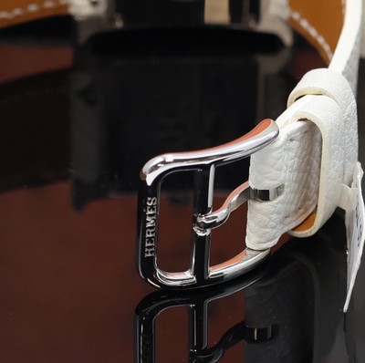 27043578b - HERMES Heure H diamantbesetzte Armbanduhr in Stahl Referenz HH1.230, quarz, orig. ...