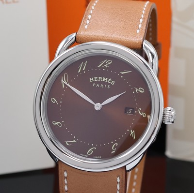 27043597a - HERMES Armbanduhr Serie Arceau Referenz AR5.710a, quarz, Edelstahlgeh. inkl. orig. ...