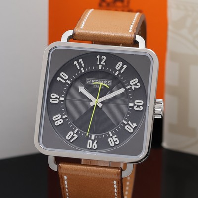 27043604a - HERMES Armbanduhr Serie Carre H Referenz TI2.710,# Automatik, Edelstahlgeh. inkl. orig. ...