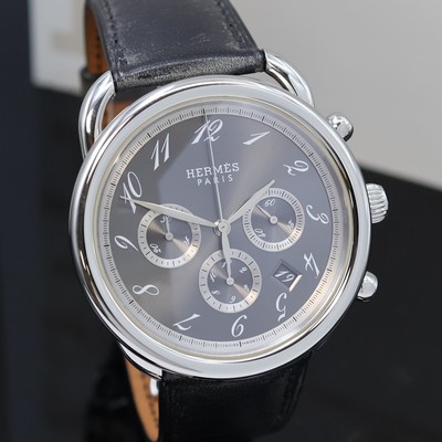 27043605e - HERMES Armbandchronograph Serie Arceau Referenz AR4.910, Automatik, Edelstahlgeh. inkl. ...