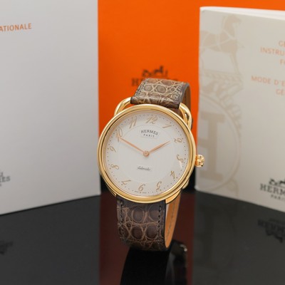 Image HERMES Armbanduhr Serie Arceau in Rosegold 750/000 Referenz AR8.67a, Automatik, beids. ...