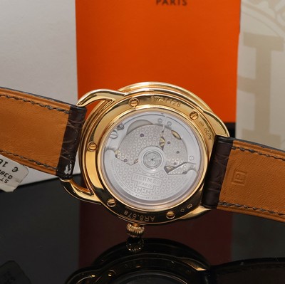 27043606f - HERMES Armbanduhr Serie Arceau in Rosegold 750/000 Referenz AR8.67a, Automatik, beids. ...