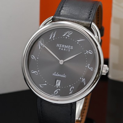 27043607a - HERMES Armbanduhr Serie Arceau Referenz AR4.810, Automatik, Edelstahlgeh. inkl. orig. ...