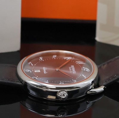 27043607c - HERMES Armbanduhr Serie Arceau Referenz AR4.810, Automatik, Edelstahlgeh. inkl. orig. ...
