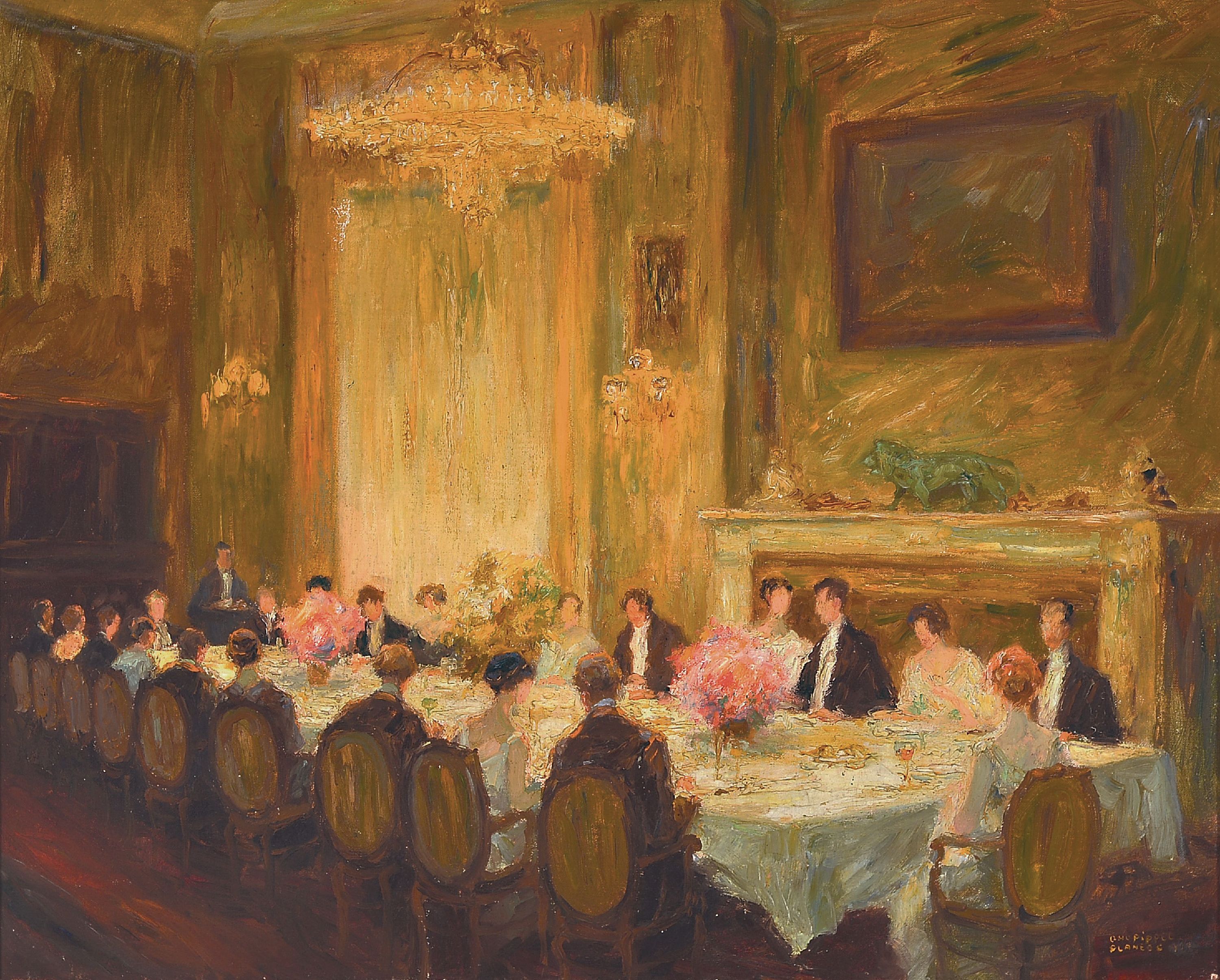 Image 27043702 - Otto Pippel, 1878 Lodz-1960 Planegg, ´Abendtafel´ so auf altem Künstleretikett bez., ...