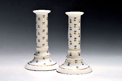 Image Paar Leuchter, Höchst, Ende 18. Jh. , Porzellan, Entwurf wohl Carl Ries, ...