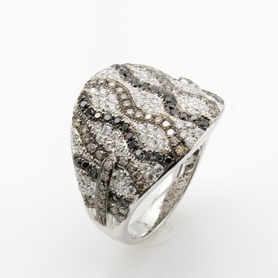 Image Ring mit Brillanten, WG 750/000, Brill. zus. ca. 0.49 ct feines Weiß/si, ca. 0.43 ct ...