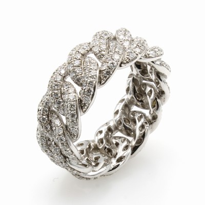 Image Ring mit Brillanten im Rundpanzerkettendesign, WG 750/000, rundum bes. m. 312 Brill. ...