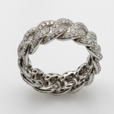 27043997b - Ring mit Brillanten im Rundpanzerkettendesign, WG 750/000, rundum bes. m. 312 Brill. ...