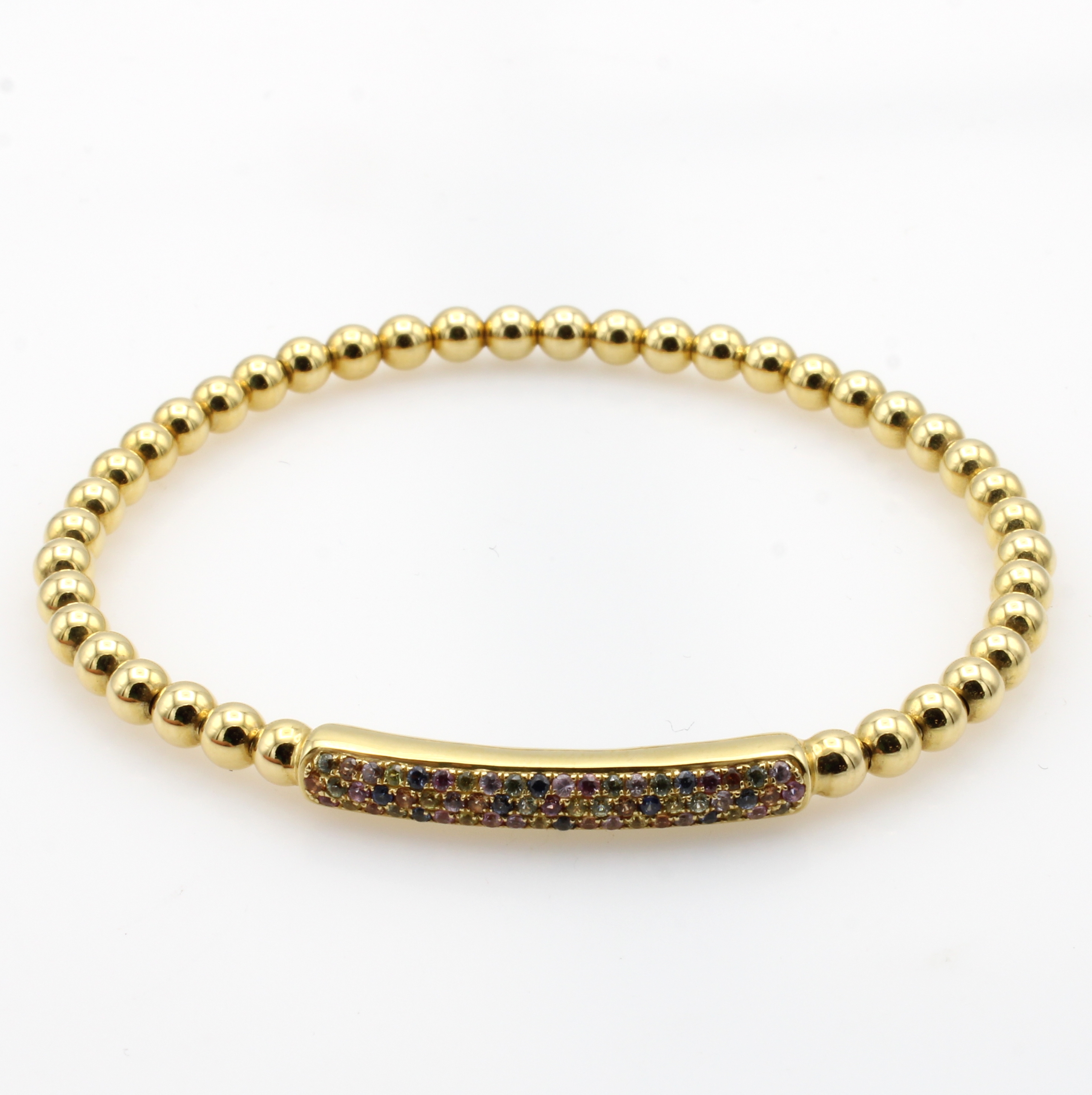 Image 27044012 - Flexibles Armband mit Saphiren, GG 750/000, 61 bunte Saphire zus. ca. 0.69 ct ...