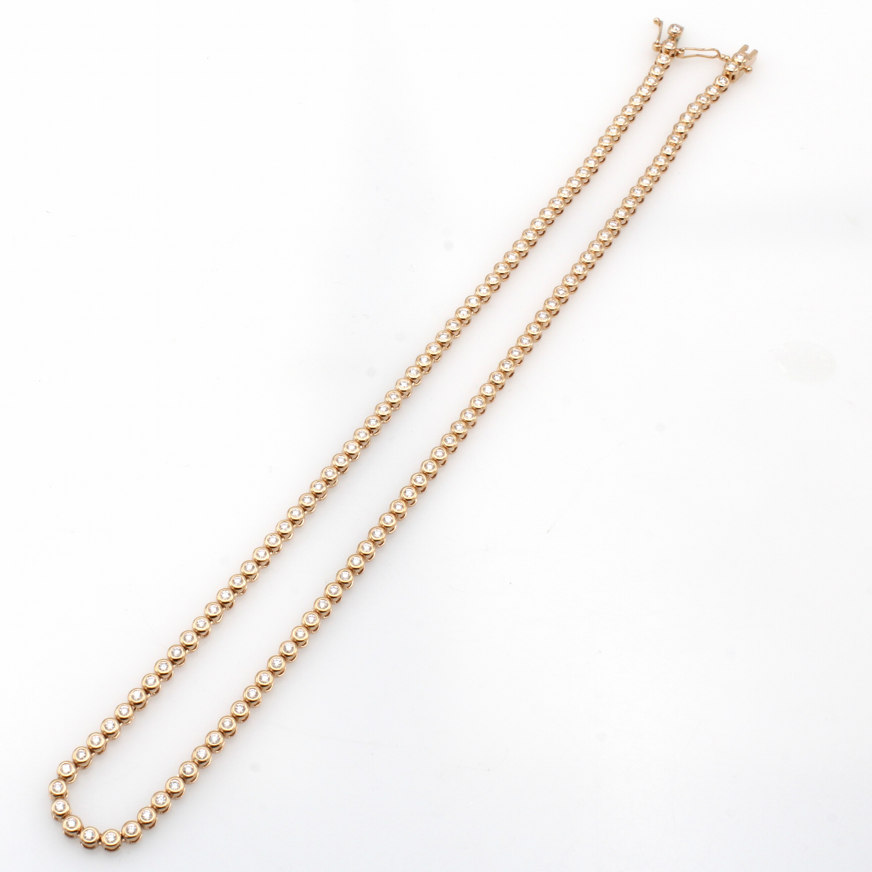 Image 27044058 - Collier mit Brillanten, RG 750/000, 128 Brill. in Zargenfassung zus. ca. 2.30-2.40 ct ...