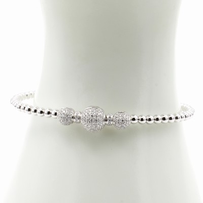 27044010a - Flexible Armspange mit Brillanten, WG 750/ 000, 136 Brill. zus. ca. 0.60 ct feines ...