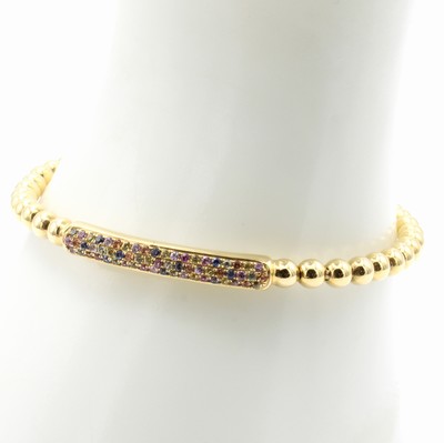 27044012a - Flexibles Armband mit Saphiren, GG 750/000, 61 bunte Saphire zus. ca. 0.69 ct ...