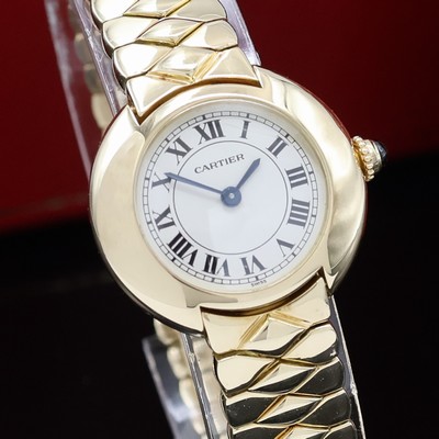 27044022f - CARTIER Paris seltene Damenarmbanduhr Vendome in GG 750/000 Referenz 8157907, quarz, 2- ...
