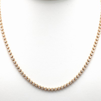 27044058a - Collier mit Brillanten, RG 750/000, 128 Brill. in Zargenfassung zus. ca. 2.30-2.40 ct ...