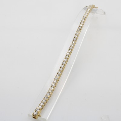 27044085a - Rivierarmband mit Brillanten, GG 750/000, 50 Brill. zus. ca. 9.36 ct Weiß/si, Kasten- ...