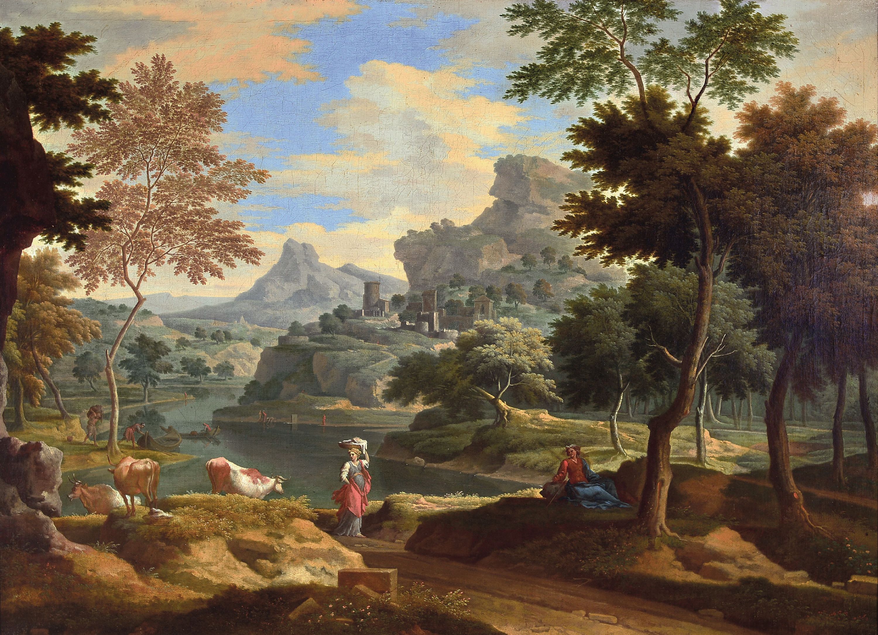 Image 27044470 - Zuschreibung: Etienne Allegrain, 1644-1736 Paris, barocke Landschaft mit ...
