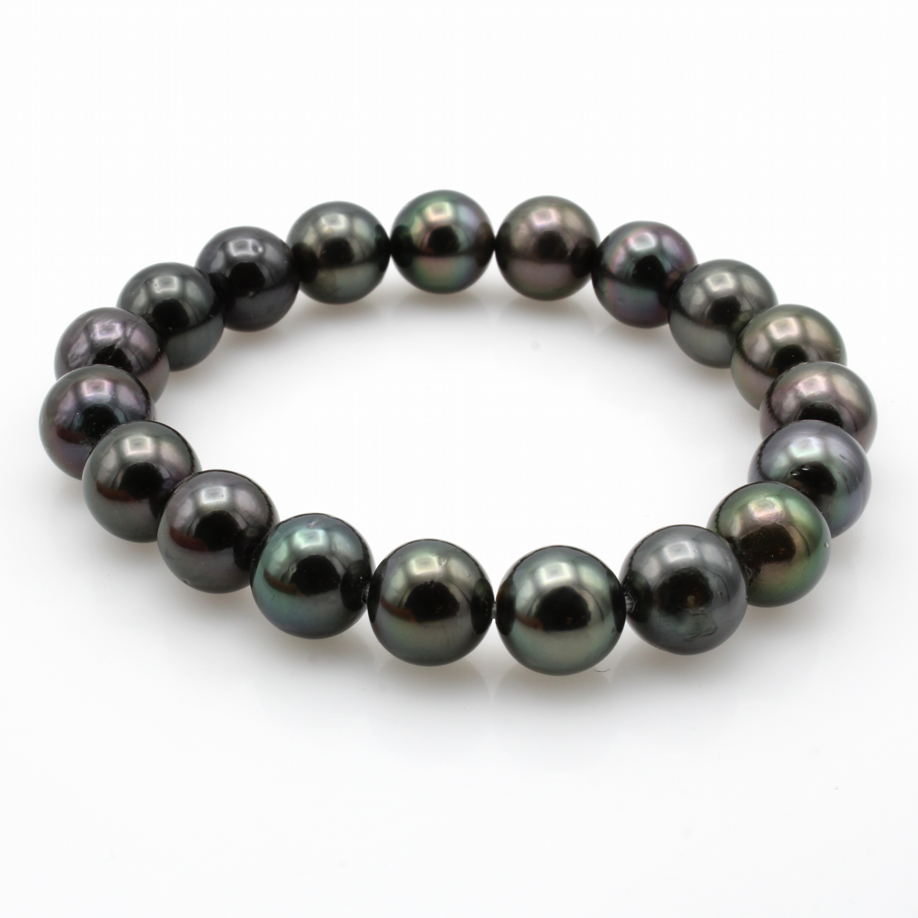 Image 27044543 - Flexibles Armband mit Tahitizuchtperlen, dunkle Perlen, D. ca. 10.5-11 mm Schätzpreis: ...
