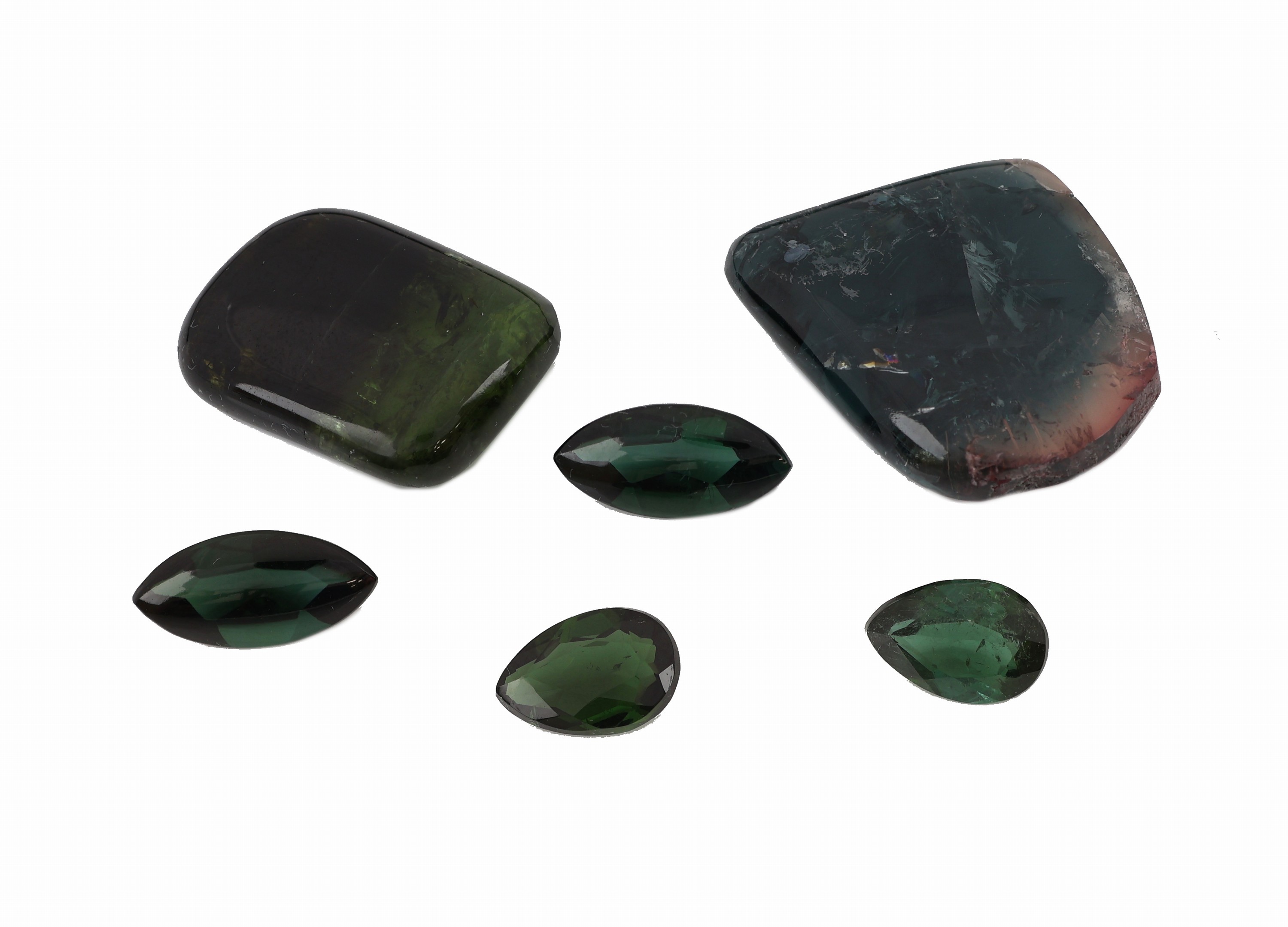 Image 27044544 - Lot lose Turmaline: 4 Turmaline zus. ca. 6.77 ct, 2 x Navettes, 2x facett. Tropfen; ...