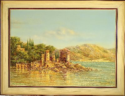 27044545k - Walter Weidenauer, 1927-2004 Lampertheim, Schloß am Seeufer, Öl/Lwd, signiert, ca. ...