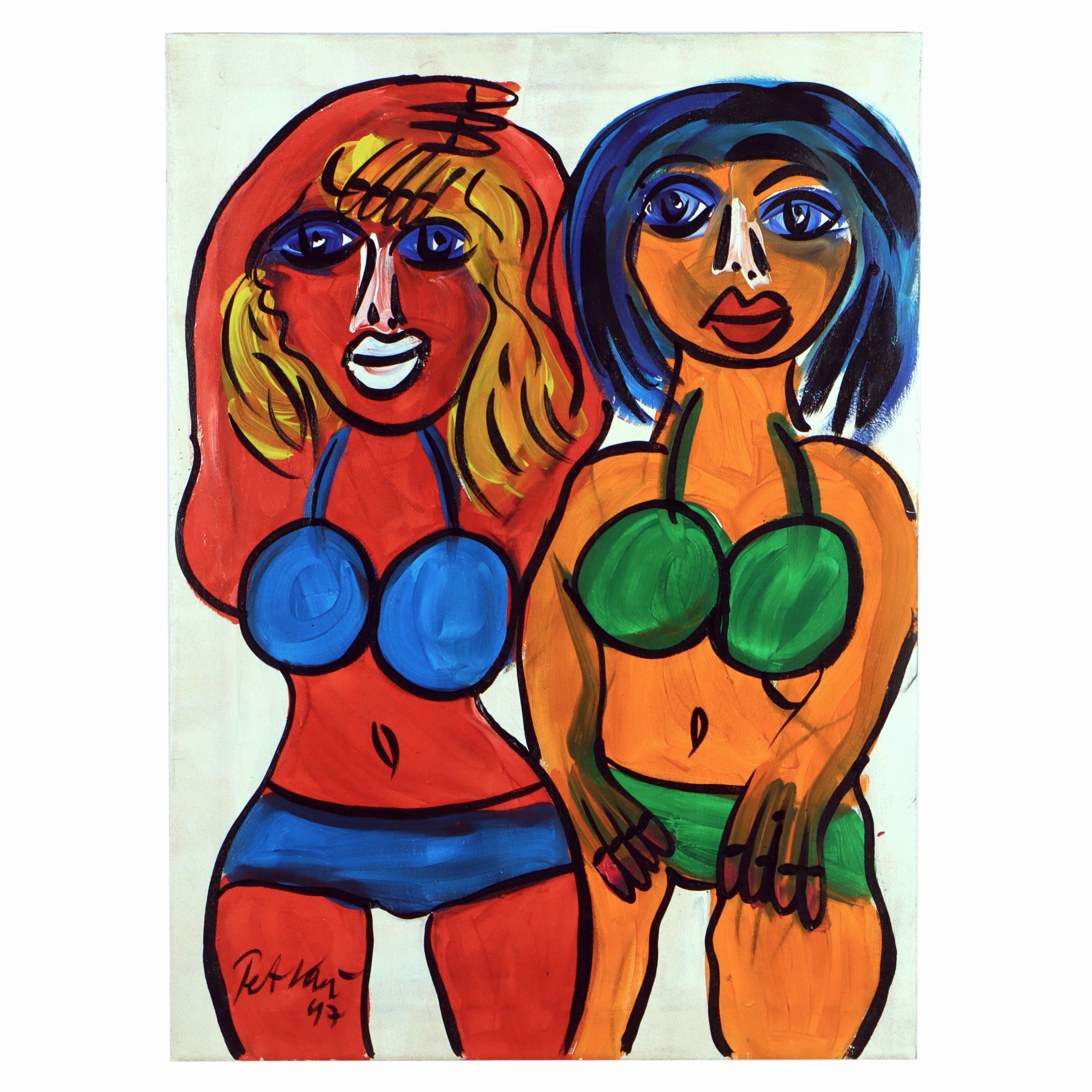 Image 27044766 - Peter Robert Keil, 1997, Berlin, Rückseite mit Titel: ´Akte im Studio Berlin´, ca. ...