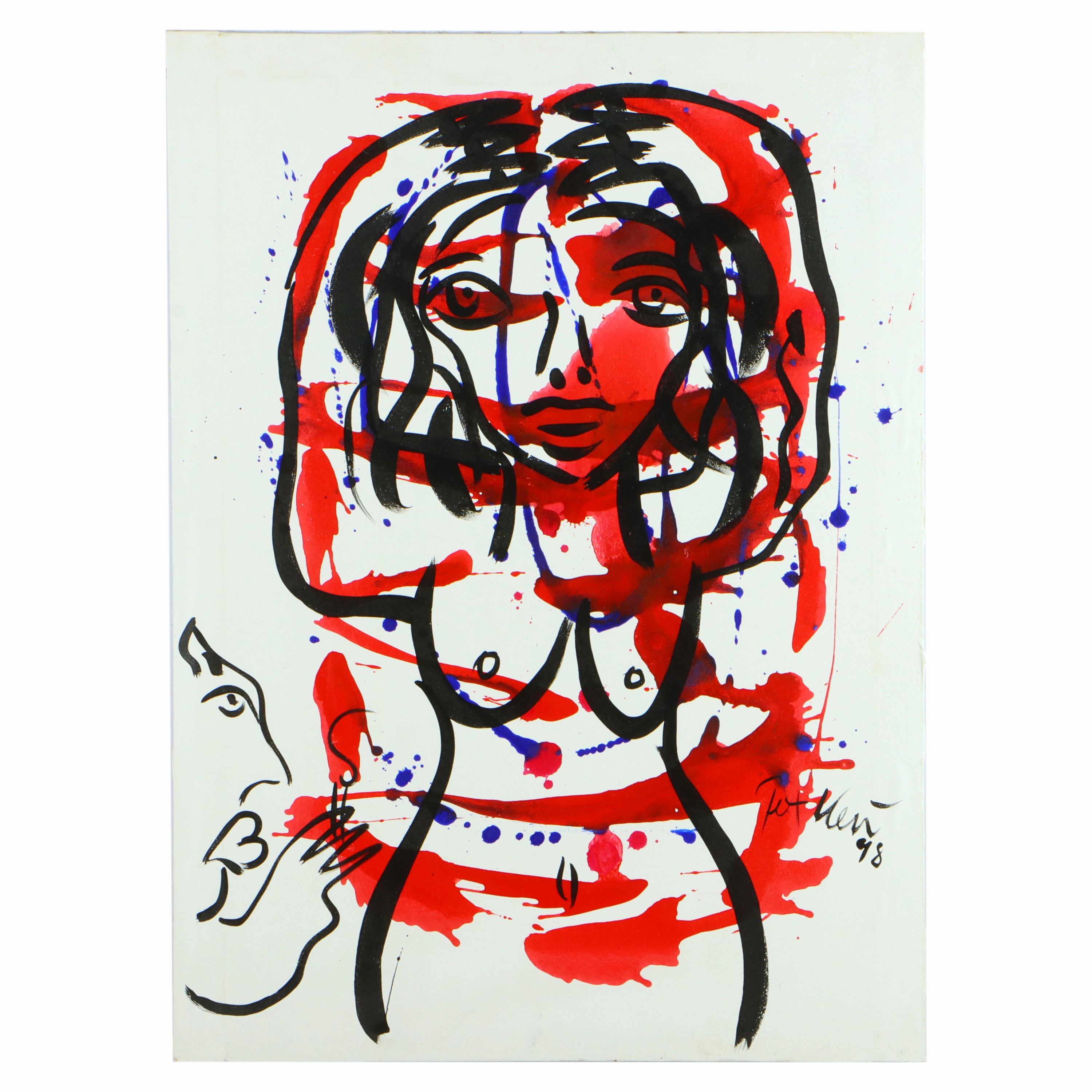 Image 27044775 - Peter Robert Keil, 1998, Berlin, Rückseite mit Titel: ´Nina Hagen´, ca. 95x70 cm, ...
