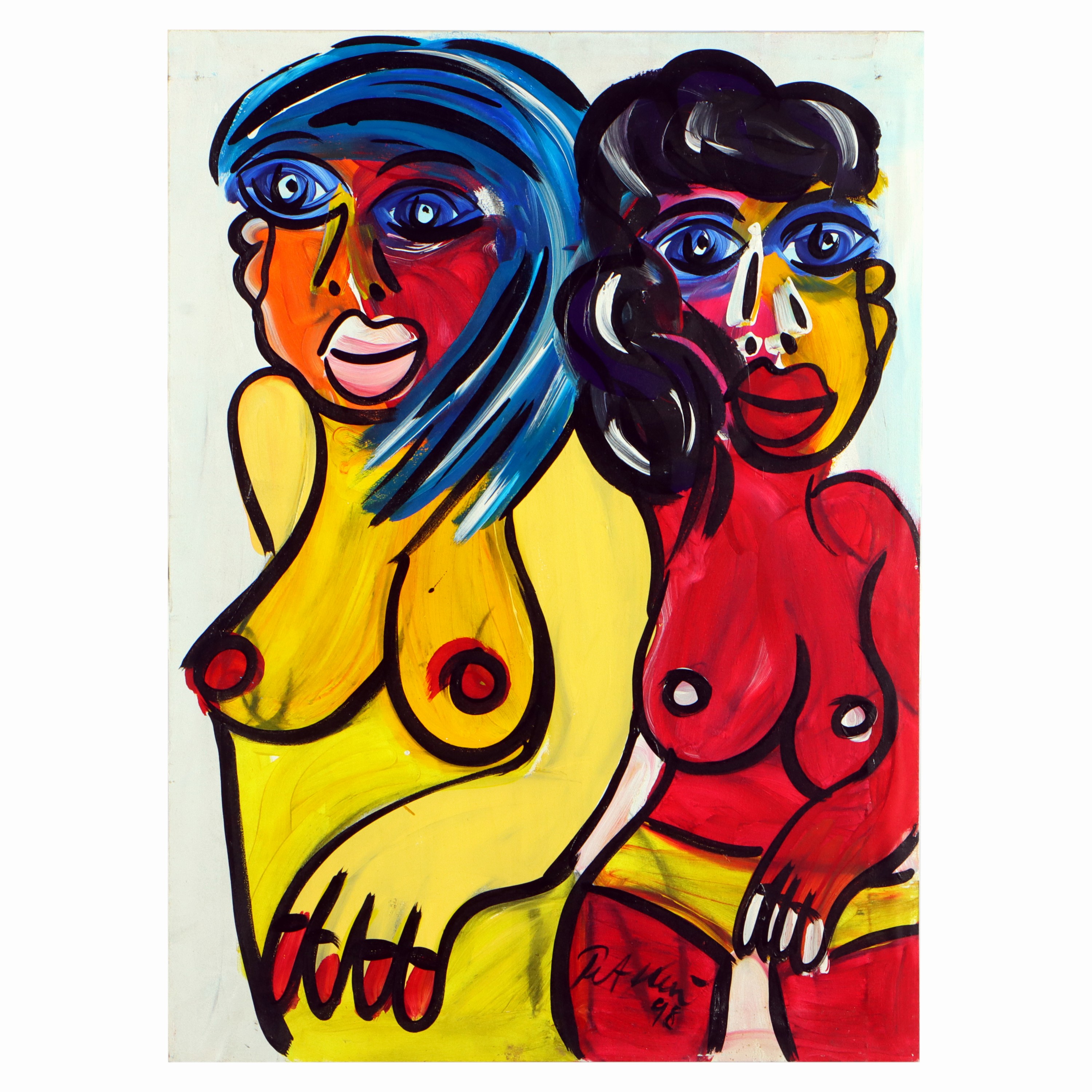 Image 27044776 - Peter Robert Keil, 1998, Berlin, Rückseite mit Titel: ´Dirnen aus Wien´, ca. 95x70 cm, ...