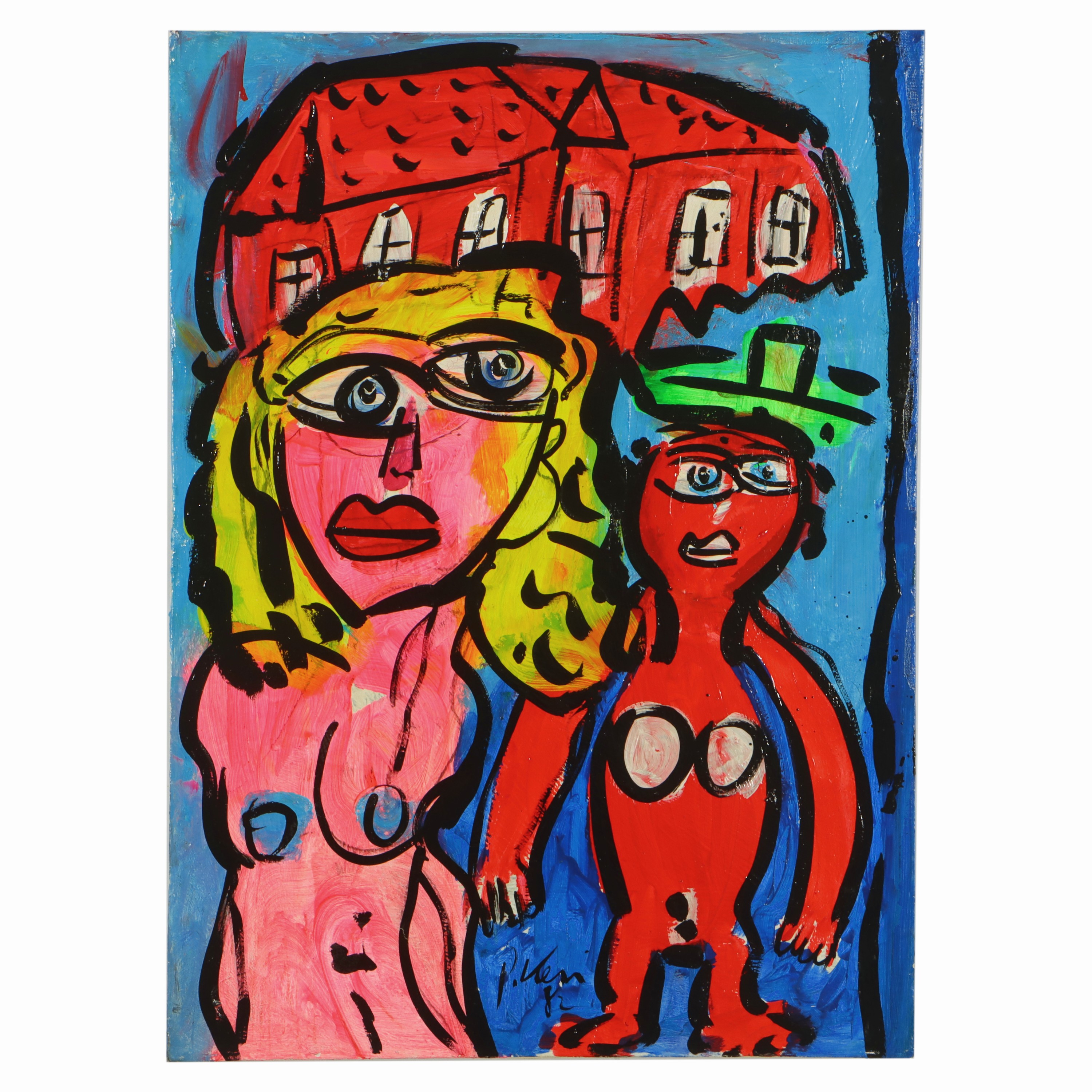 Image 27044784 - Peter Robert Keil, 1982, Berlin, Rückseite mit Titel: ´Fetting und Salome´, ca. 87x63 ...