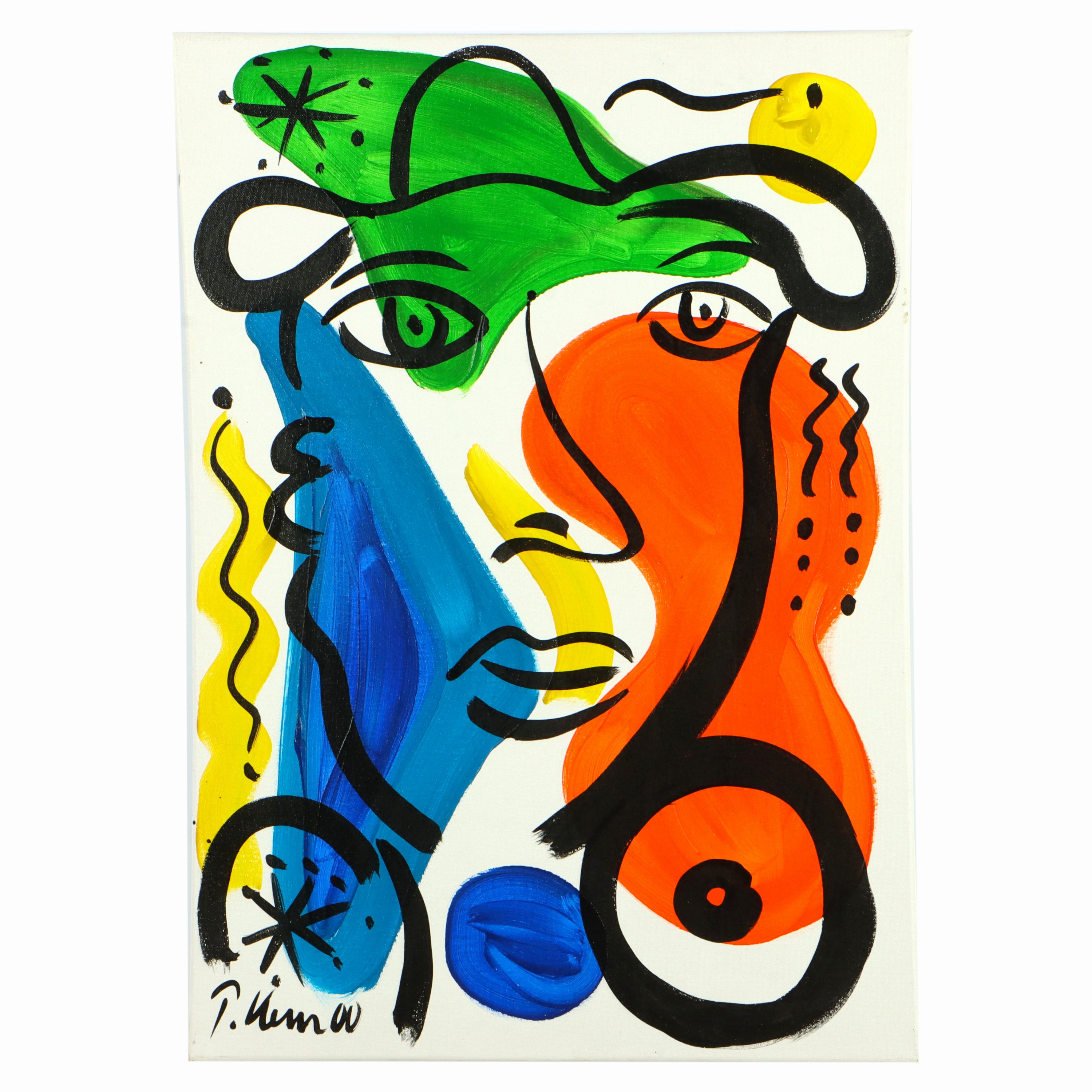 Image 27044790 - Peter Robert Keil, 2000, Berlin, Rückseite mit Titel: ´Mein Freund Juan Miro´, ca. ...