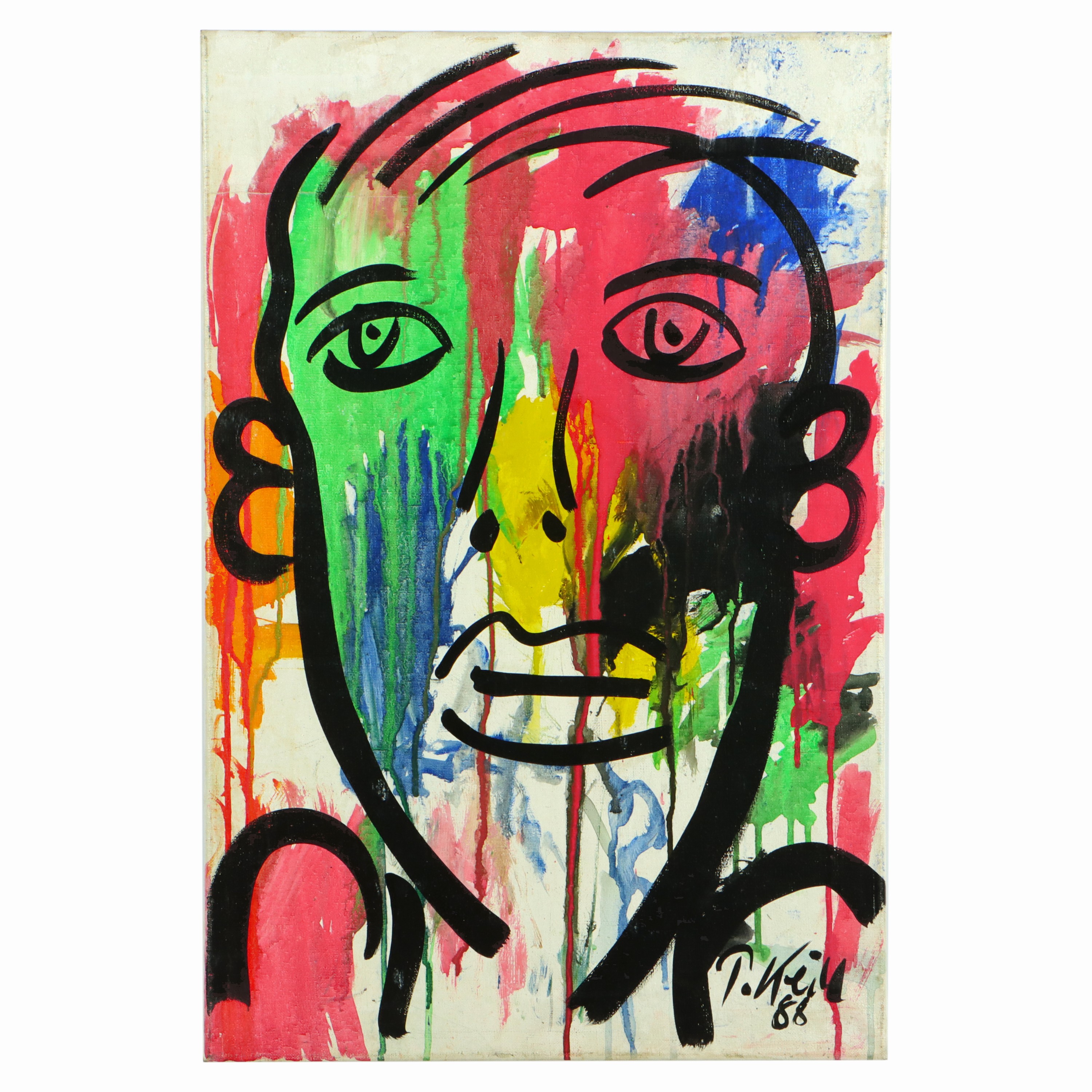 Image 27044798 - Peter Robert Keil, 1988, Berlin, Rückseite mit Titel: ´Georg Baselitz´, ca. 60x40 cm, ...