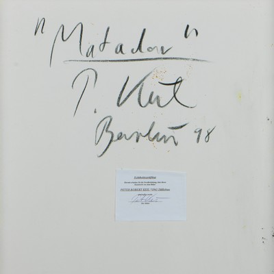 27044777a - Peter Robert Keil, 1998, Berlin, Rückseite mit Titel: ´Matador´, ca. 95x70 cm, signiert ...
