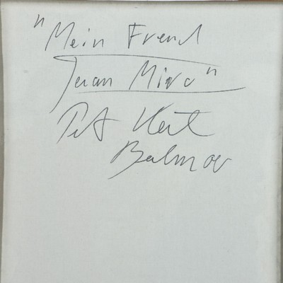 27044790a - Peter Robert Keil, 2000, Berlin, Rückseite mit Titel: ´Mein Freund Juan Miro´, ca. ...