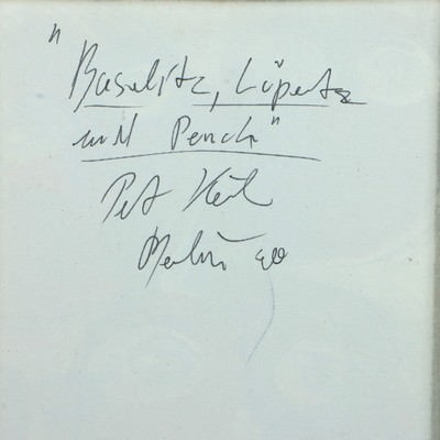 27044791a - Peter Robert Keil, 2000, Berlin, Rückseite mit Titel: ´Baselitz, Lüpertz und Penck´, ...