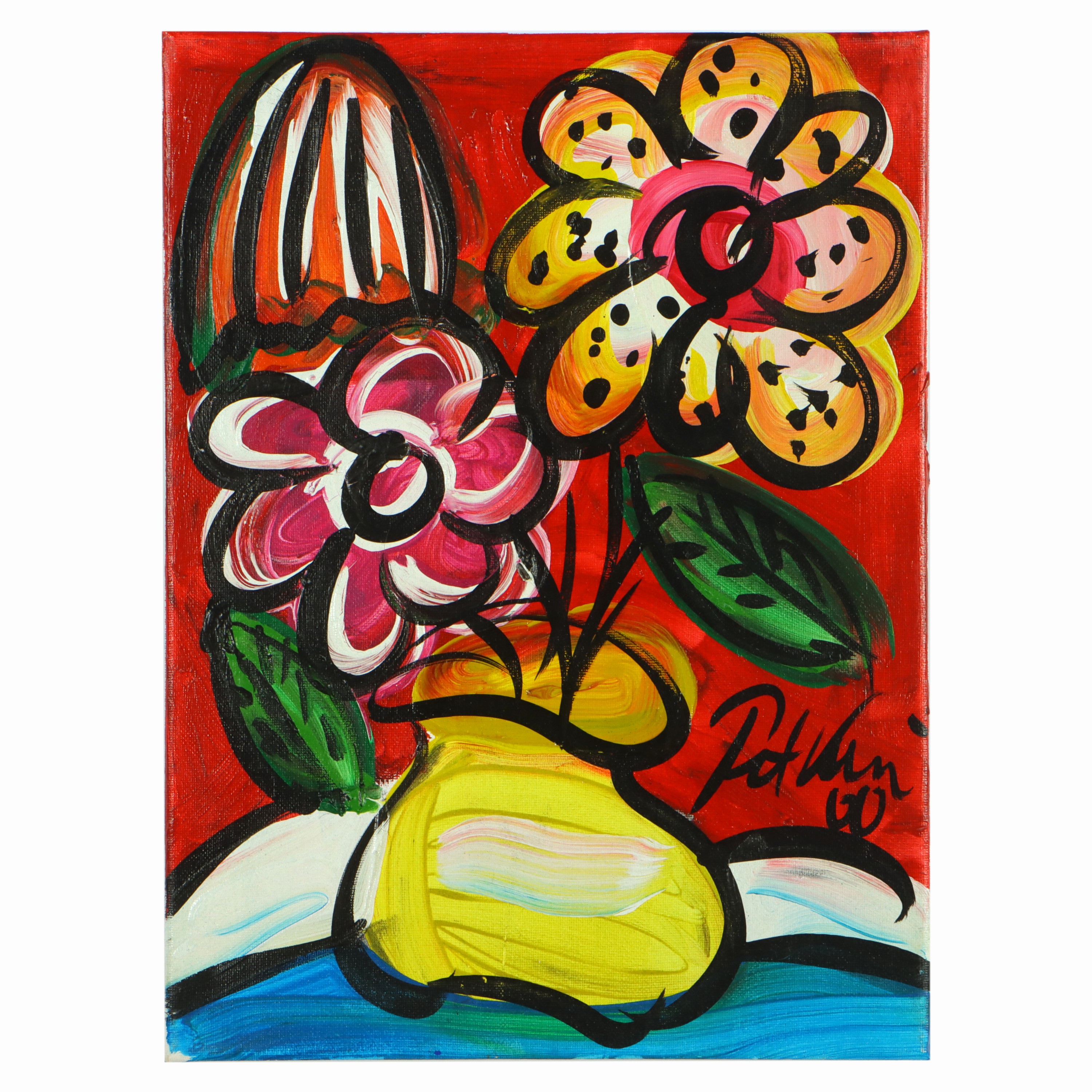 Image 27044818 - Peter Robert Keil, 2000, Berlin, Rückseite mit Titel: ´Frühlingsblumen aus Berlin´, ...